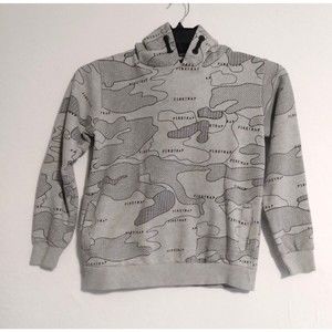 Firetrap Gray Black Cotton Pullover Hoodie Pockets Size 13 Years